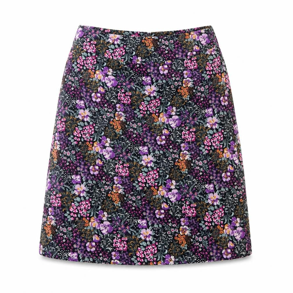 Laura Ashley Women’s Multicoloured Floral A-Line Corduroy Skirt UK 14