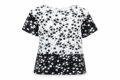 Lipsy Women’s Black Floral Tunic Blouse UK 8 Short Sleeve Polyester