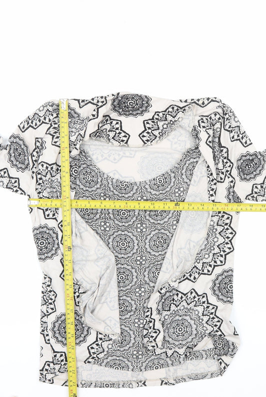 Marks and Spencer Per Una Women’s Black Geometric Tunic Top Size 10