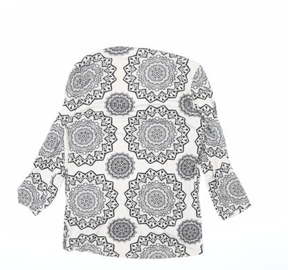 Marks and Spencer Per Una Women’s Black Geometric Tunic Top Size 10
