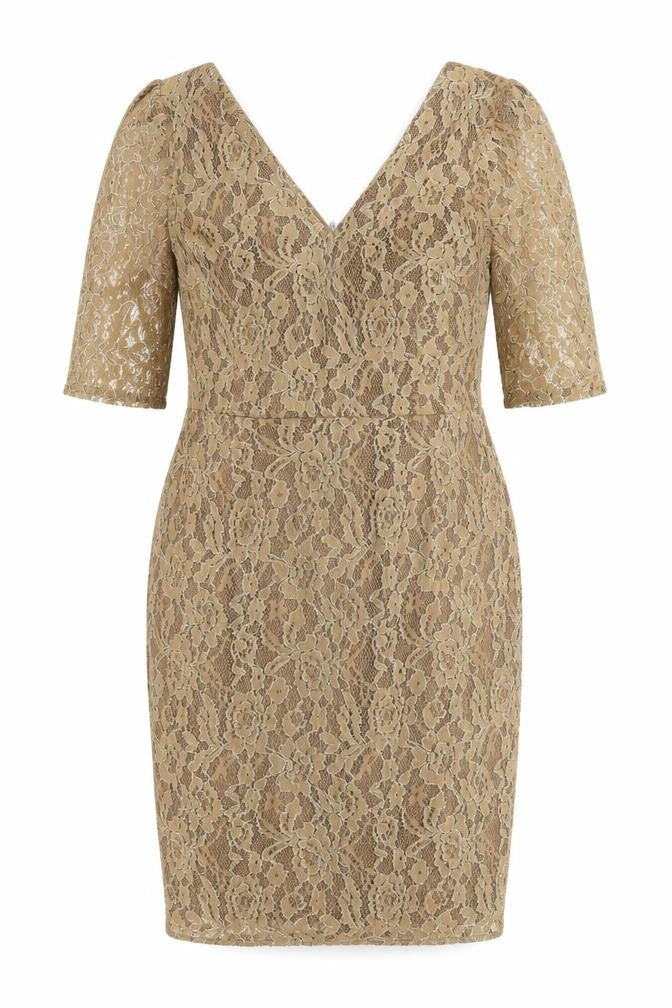 Marks & Spencer Women’s Beige Lace Bodycon Dress Size 14