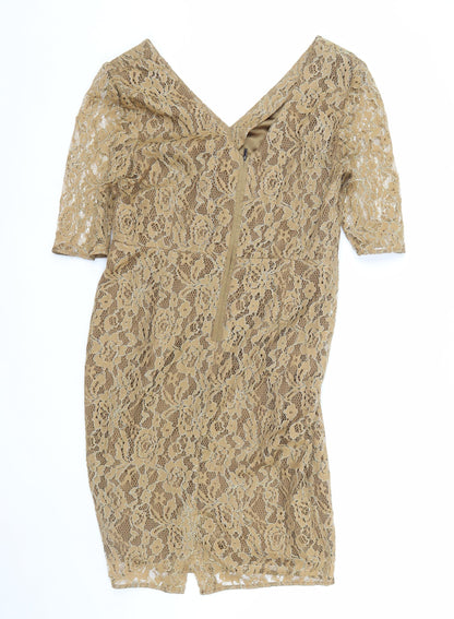 Marks and Spencer Women’s Beige Lace Bodycon Dress Size 14
