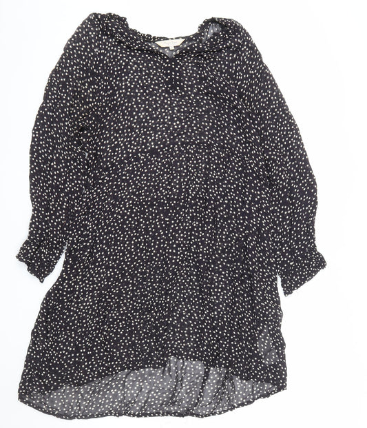 Part Two Women’s Black Polka Dot Knee Length Shift Dress UK 8