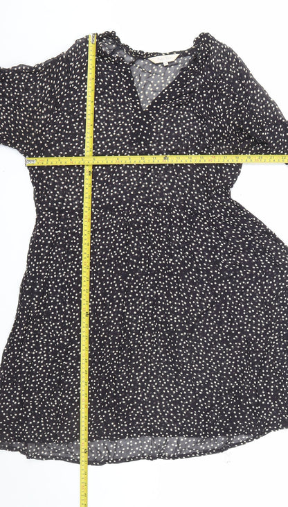 Part Two Women’s Black Polka Dot Knee Length Shift Dress UK 8