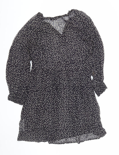 Part Two Women’s Black Polka Dot Knee Length Shift Dress UK 8