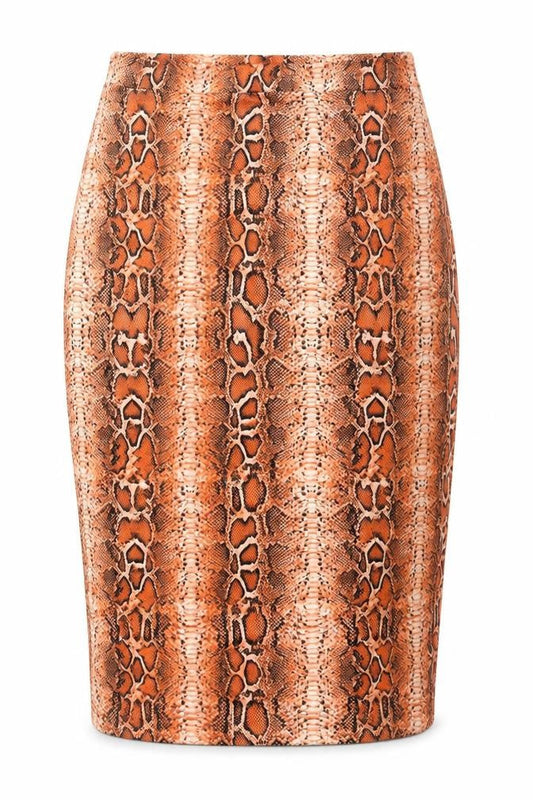 ASOS Women Brown Animal Print Pencil Skirt Size 18 Stretch