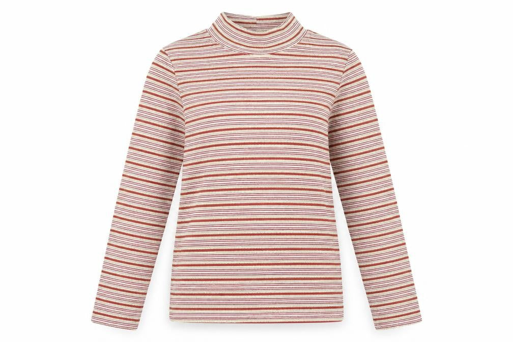 Next Women’s Multicoloured Striped Mock Neck Long Sleeve Top Size 6