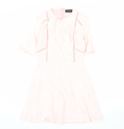 PrettyLittleThing Women Pink Fit & Flare Lace Dress Size 6