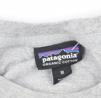 Patagonia Men Grey Organic Cotton Crew Neck Sweatshirt M