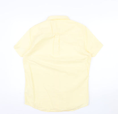 Burton Menswear London Men's Yellow Short Sleeve Cotton Casual Shirt M