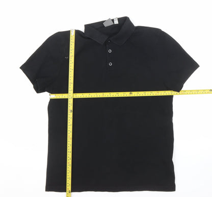 ASOS Men's Black Regular Fit Short Sleeve Polo Shirt Size M