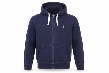 Ralph Lauren Men's Blue Full Zip Hoodie Size M Fleece Cotton Blend