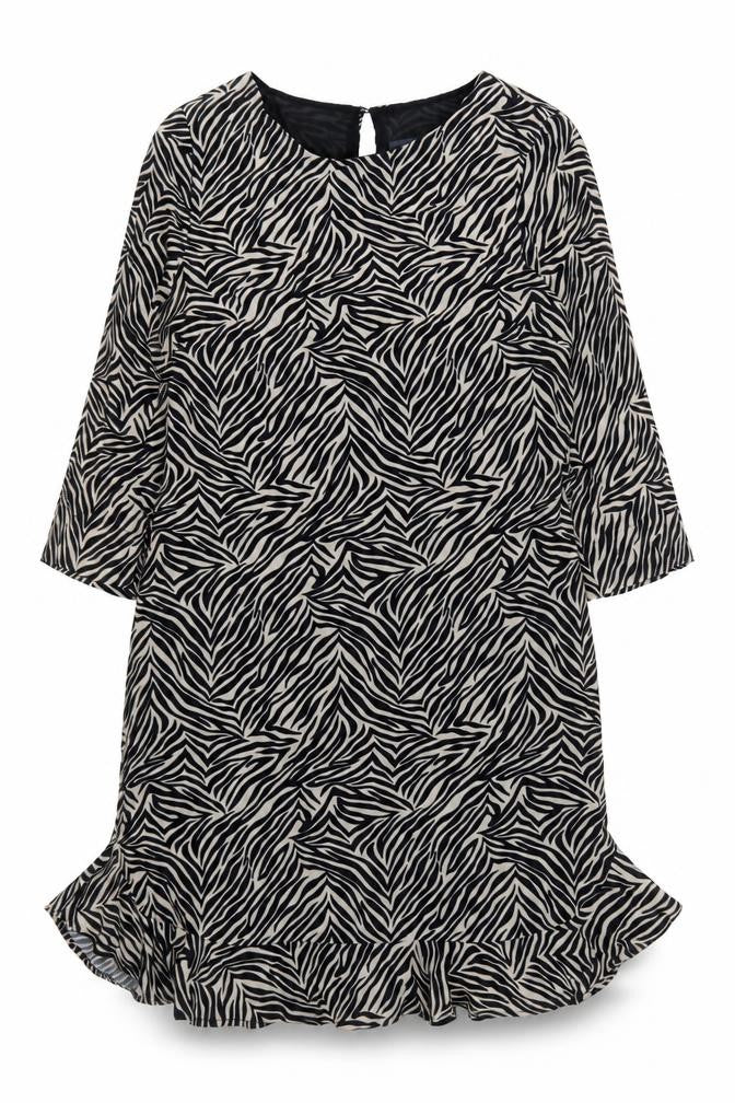 Sonsandar Women’s Black Zebra Print Shift Dress Size 10