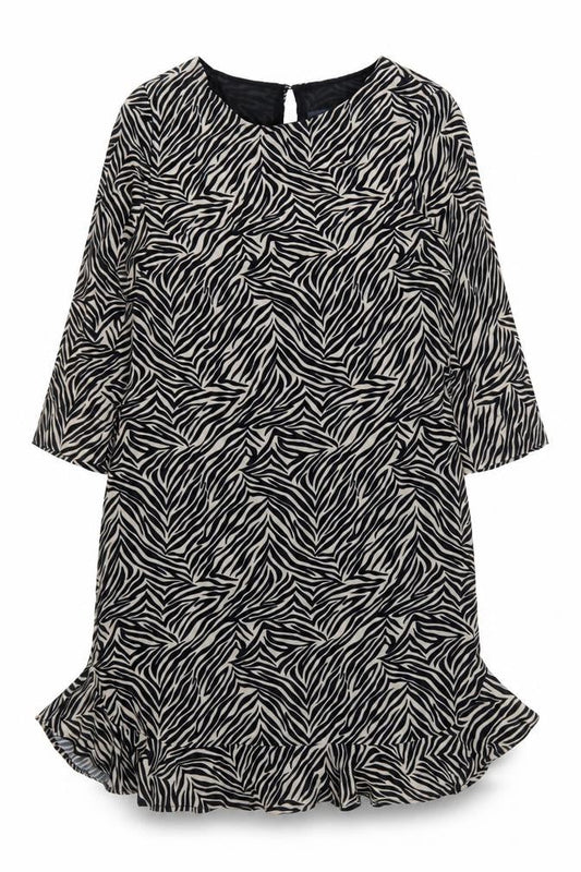 Sonsandar Women’s Black Zebra Print Shift Dress Size 10