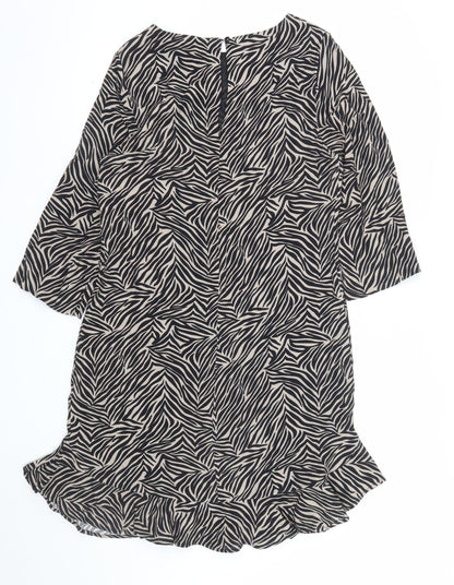 Sosandar Women’s Black Zebra Print Shift Dress Size 10