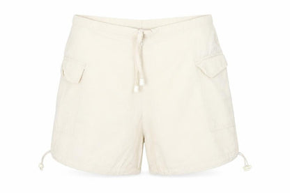 L.F.L Women Beige Cotton Nylon Cargo Shorts Size 12
