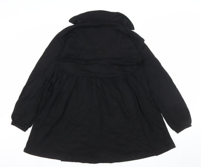 ASOS DESIGN Women’s Black Cotton Shirt Dress Size 8 Long Sleeve
