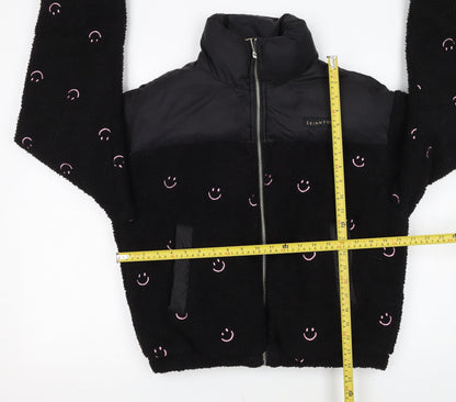Skinnydip Women Black Smiley Face Puffer Jacket M