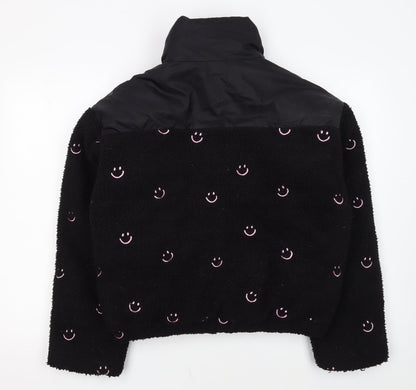 Skinnydip Women Black Smiley Face Puffer Jacket M