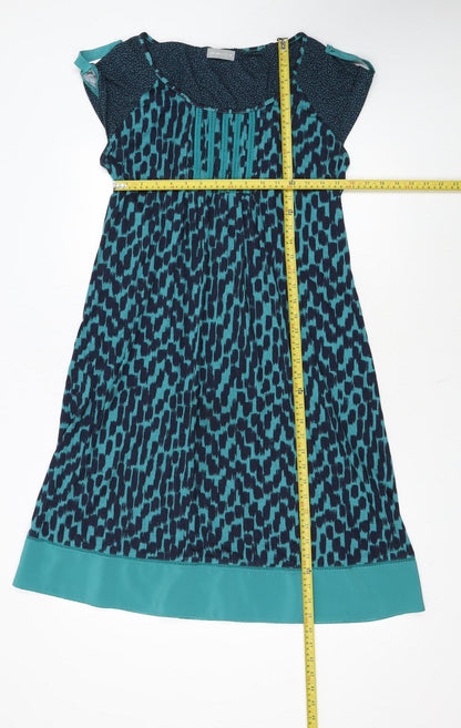 Marks and Spencer Per Una Blue Geometric Shift Dress Women’s Size 14