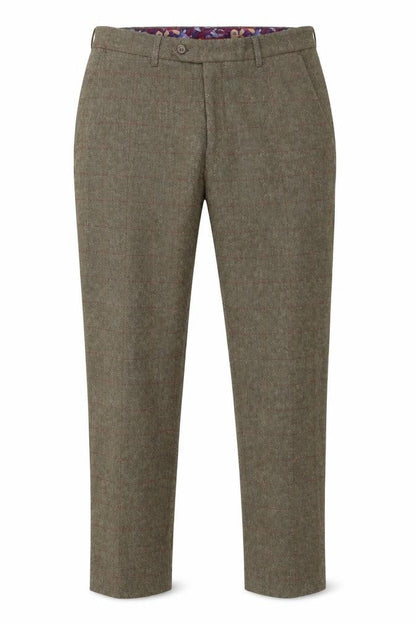 House of Cavani Men's Brown Check Tweed Trousers 32R Regular Fit