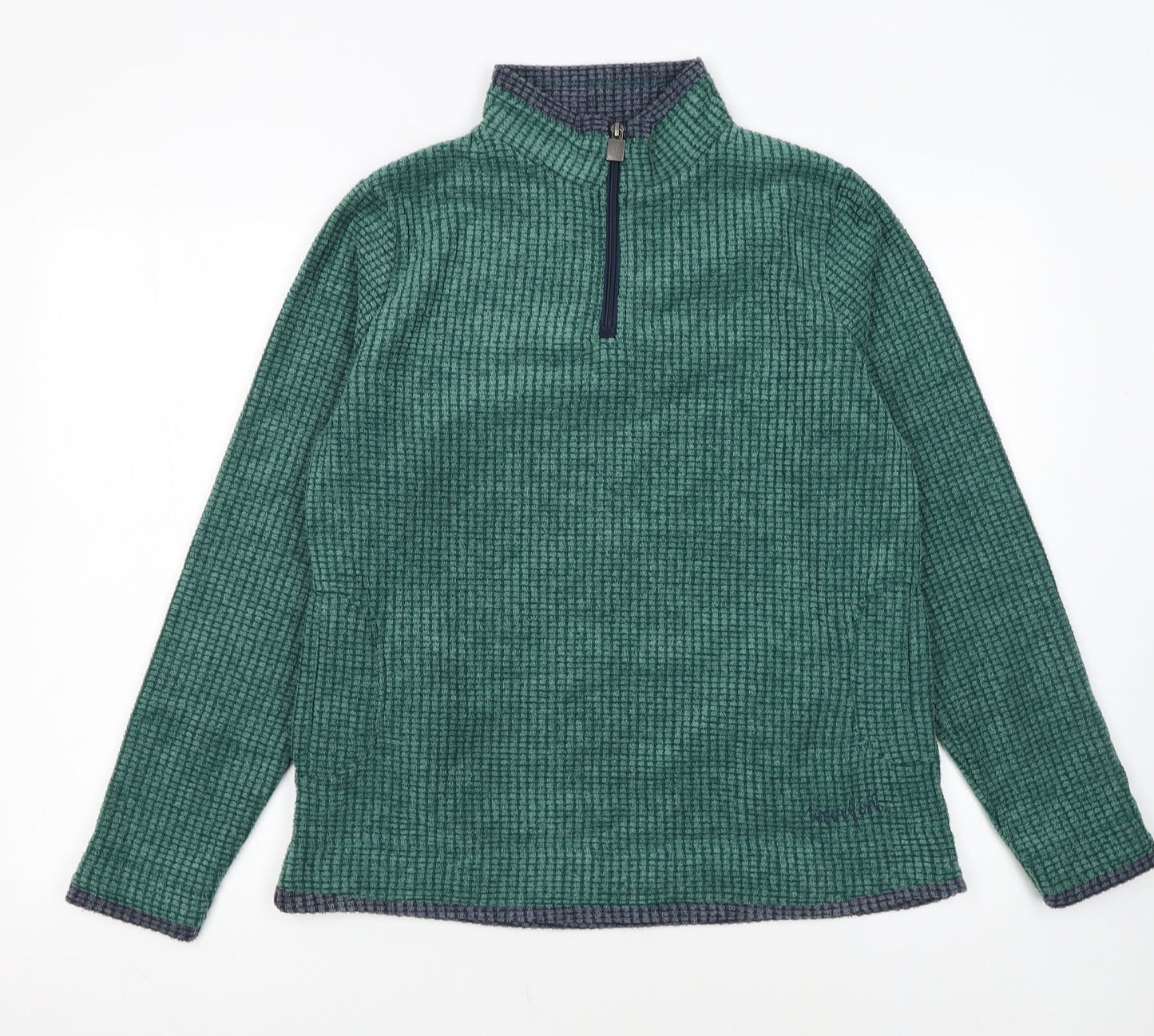 Weird Fish Womens Green 1/4 Zip Pullover Sweatshirt Size 14