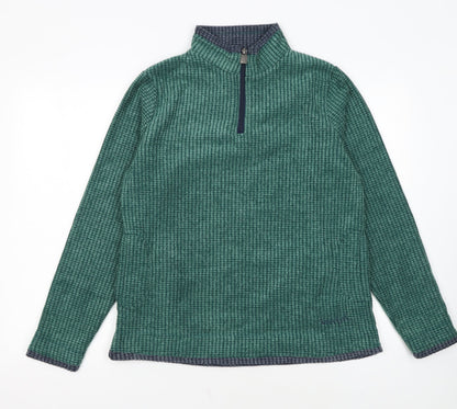 Weird Fish Womens Green 1/4 Zip Pullover Sweatshirt Size 14