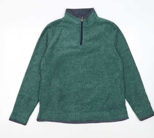 Weird Fish Womens Green 1/4 Zip Pullover Sweatshirt Size 14