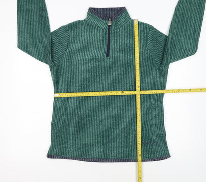 Weird Fish Womens Green 1/4 Zip Pullover Sweatshirt Size 14