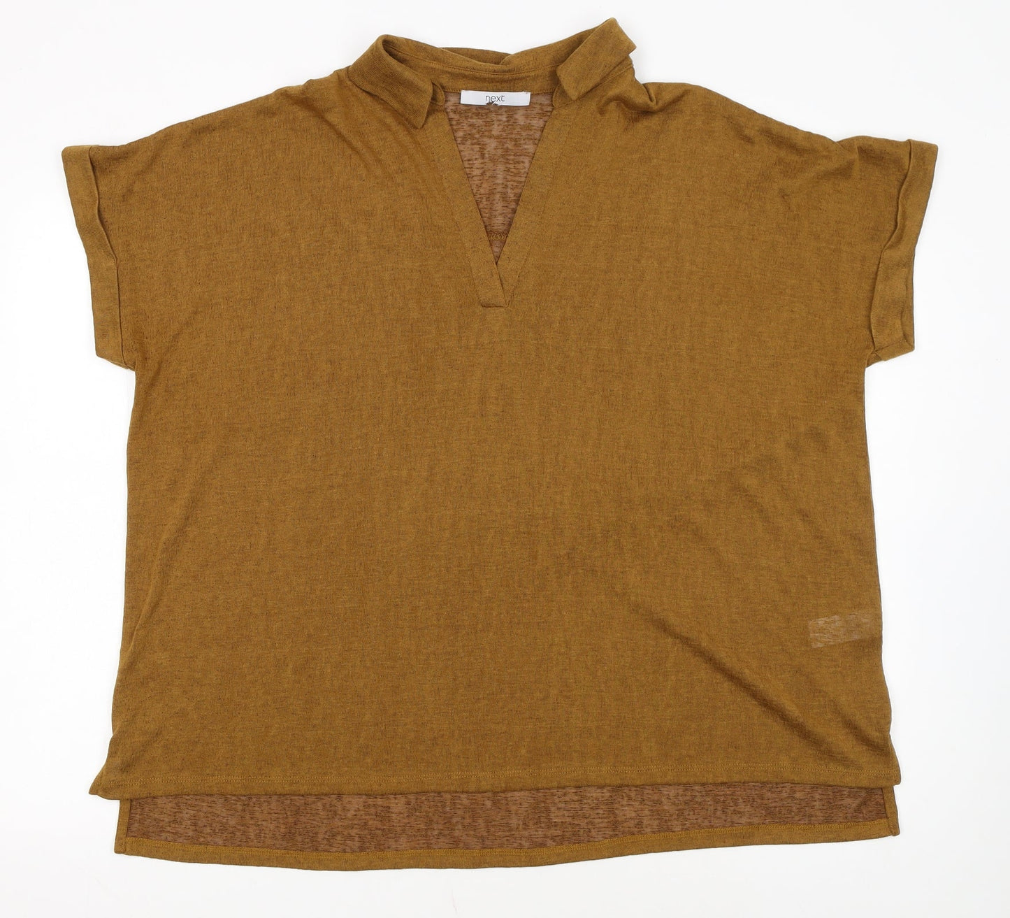 Next Women Brown Size 22 Tunic Blouse Short Sleeve Polyester