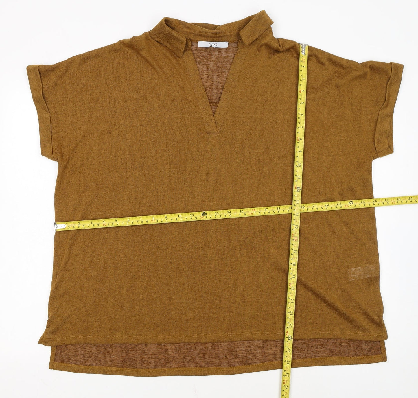 Next Women Brown Size 22 Tunic Blouse Short Sleeve Polyester