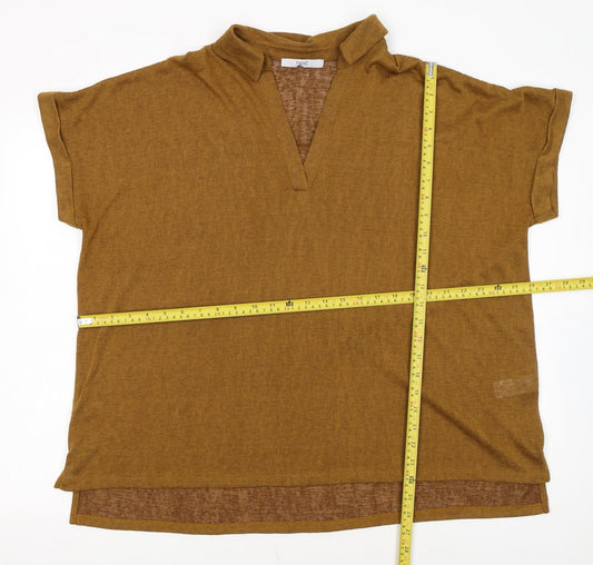 Next Women Brown Size 22 Tunic Blouse Short Sleeve Polyester