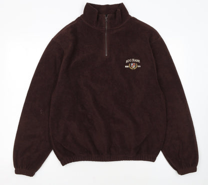 BDG Jeans Urban Outfitters Brown Fleece 1/4 Zip Sweatshirt Small Womens