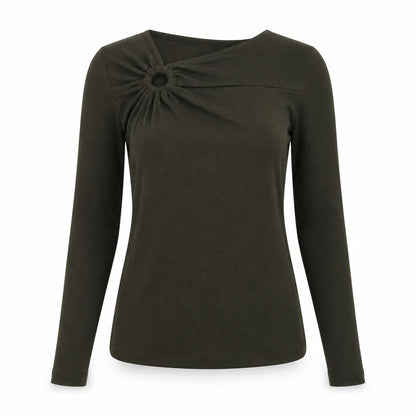 F&F Women's Green Long Sleeve Slim Fit Jersey Top Size 6