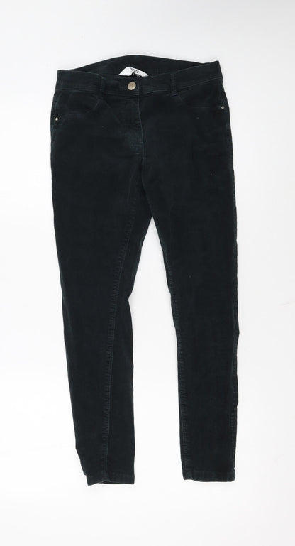 Dorothy Perkins Women Black UK 8 Petite Skinny Corduroy Trousers