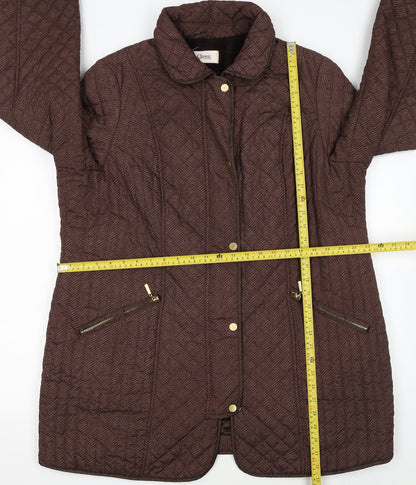 Marks and Spencer Women's Brown Quilted Mid-Length Coat UK 20