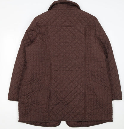 Marks and Spencer Women's Brown Quilted Mid-Length Coat UK 20