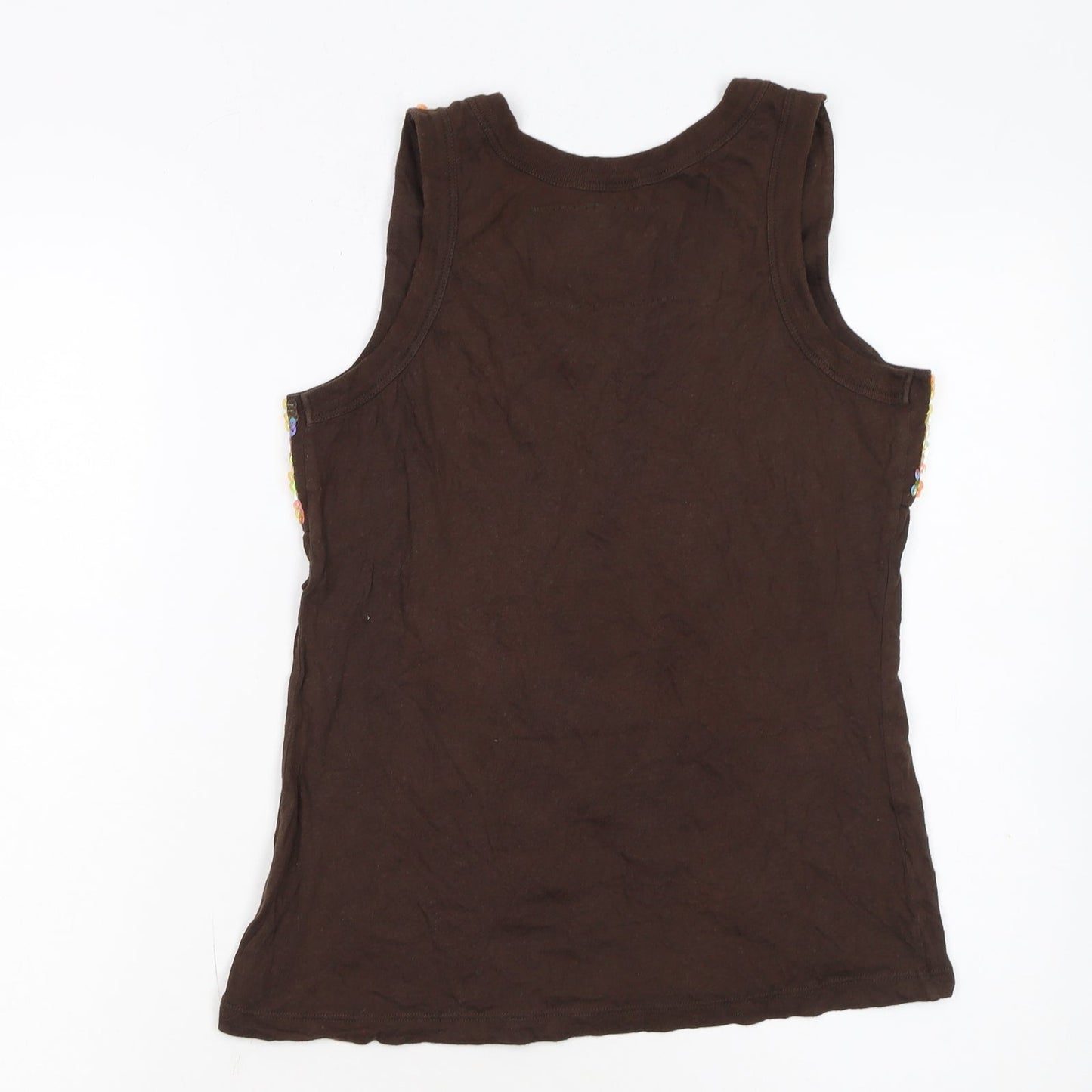 Pepe Jeans Women’s Brown Sequin Tank Top Size S Sleeveless