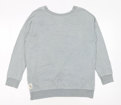 A Postcard from Brighton Womens Grey Silver Heart Pullover Sweatshirt Size S