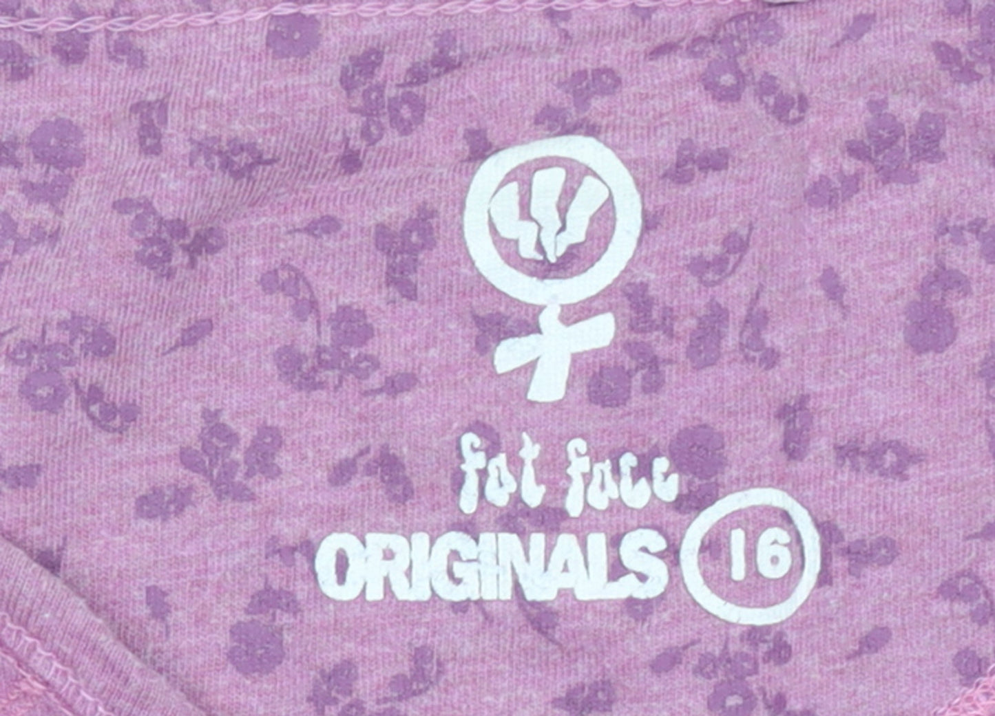 Fat Face Women Pink 3/4 Sleeve V-Neck Cotton T-Shirt Size 16