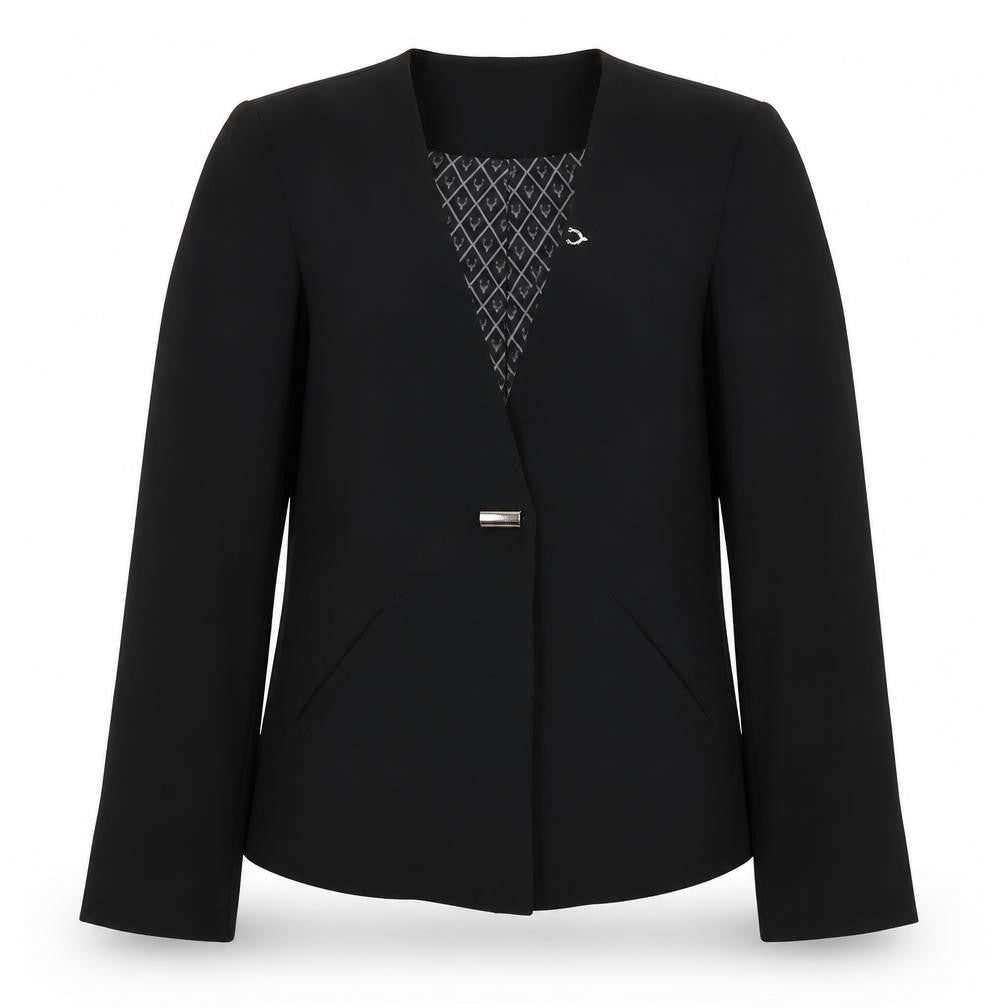 Allen Solly Woman Black Small Slim Fit Single-Breasted Blazer