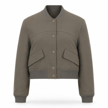 River Island Women Green Cropped Bomber Jacket Size 10