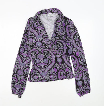 Next Women's Multicoloured Paisley Wrap Blouse UK 8 Viscose Stretch