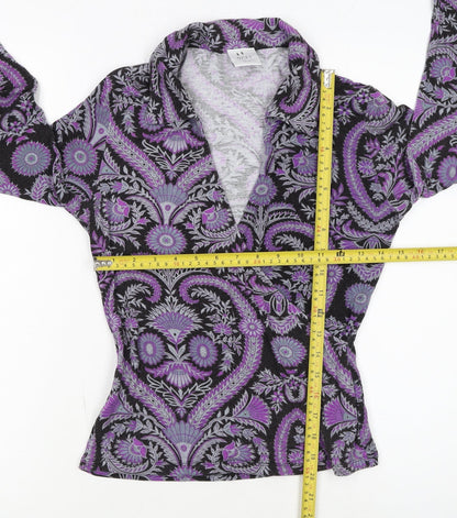Next Women's Multicoloured Paisley Wrap Blouse UK 8 Viscose Stretch