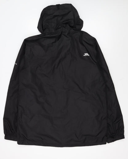 Trespass Men's Black Waterproof Hooded Rain Jacket L