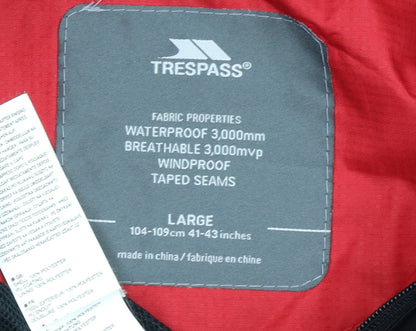 Trespass Men's Black Waterproof Hooded Rain Jacket L