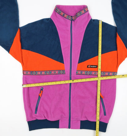 Berghaus Womens Purple Fleece Jacket M Colourblock Full Zip Retro Style