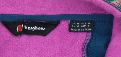 Berghaus Womens Purple Fleece Jacket M Colourblock Full Zip Retro Style