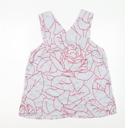 Jigsaw Women's White Floral Viscose Camisole Tank Top Size 14