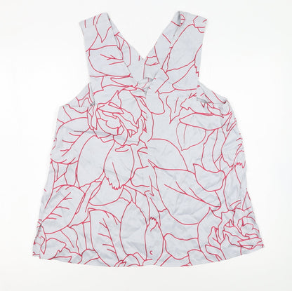 Jigsaw Women's White Floral Viscose Camisole Tank Top Size 14